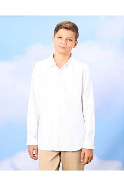 REDTAG Senior Boys White Oxford Shirt