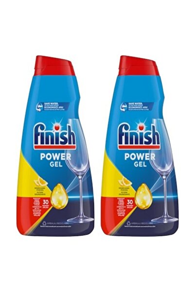 Finish Pachet de 2 detergent de spălat vase All in One Max Power Gel cu lămâi...