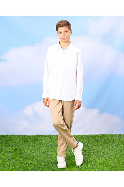 REDTAG Senior Boys White Oxford Shirt