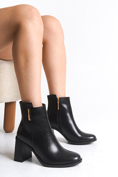 Liza Shoes İNCİ Kadın Tokalı Topuklu Bot A006-K1031