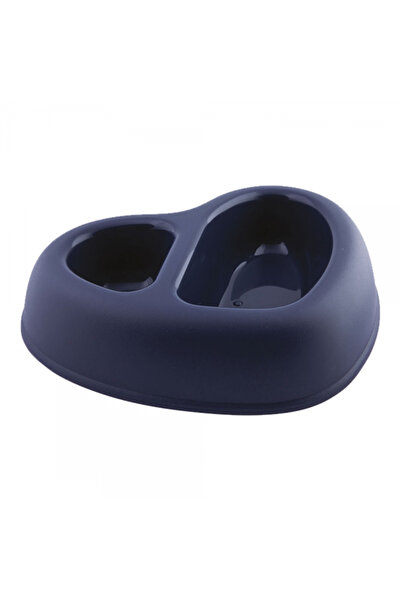 Georplast وعاء مزدوج من البلاستيك للحيوانات الأليفة من That’s Amore - أزرق داكن