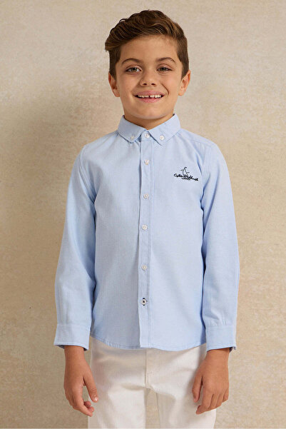 REDTAG Boys Blue Long Sleeve Shirt