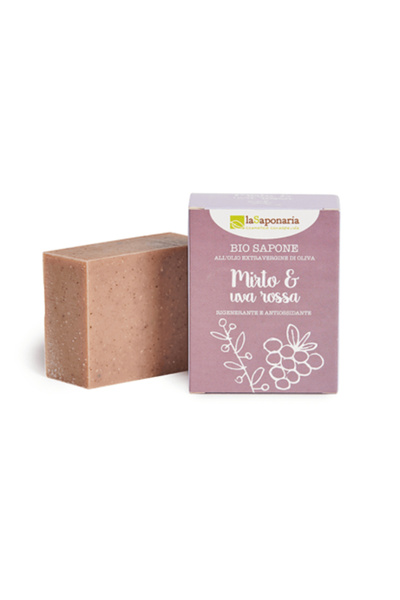 La Saponaria Solid soap with myrtle and red grapes, 100 g,