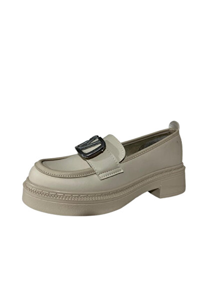 Şanzelize Дамски кремави обувки с V-образна катарама и ортопедична подметка Şnzlze2201-33