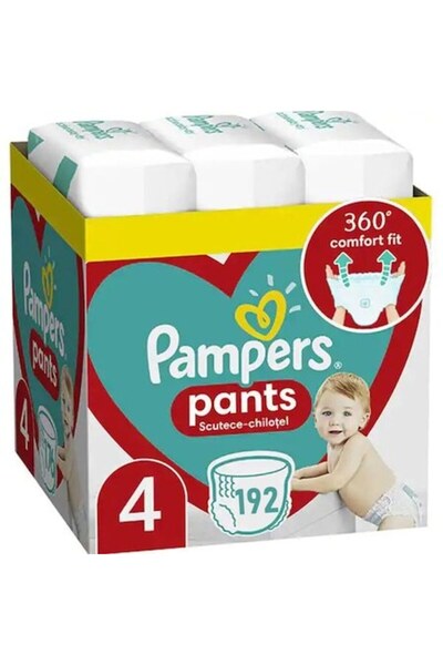 Pampers Scutece Pants Ultra Box mărimea 4, 9-15 kg, 192 bucăți