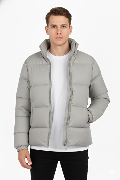 Lucy Shoes Unisex Su ve Rüzgar Geçirmez Şişme Mont – Gri