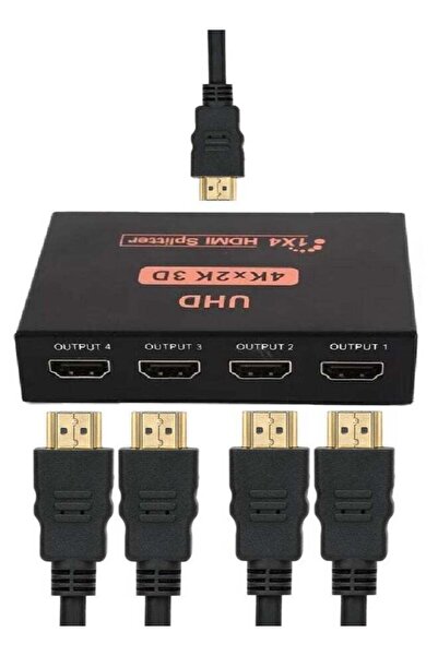 Smartlink موزع HDMI عام بمدخل واحد و4 مخرجات - جودة عالية 4K Ultra HD، ثلاثي الأبعاد، 1080 بكسل، 2160 بكسل