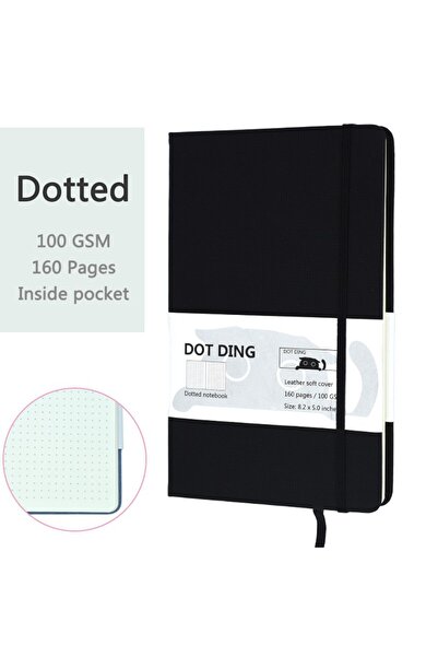 Choice A5 Black A5 Cloth Cover Dotted Notebook Journal 100 GSM Ivory White Paper Diary Office&School Notepa