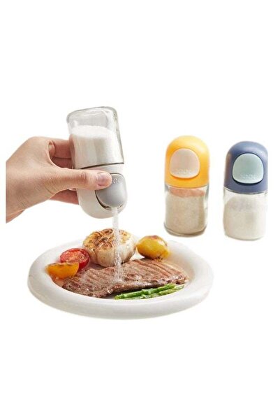 Generic Glass Spice Jars with Lids, Quantitative Glass Seasoning Bottles 0.5g per Press, 3 Pack