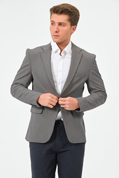 Bonesti Men's Slim Fit Blazer Jacket Smoked