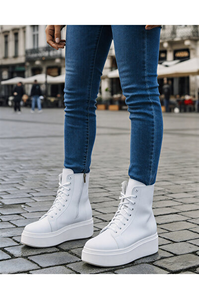 starlike Ghete dama piele naturala albe PCI080-1