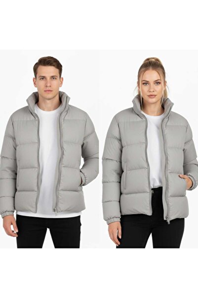 Lucy Shoes Unisex Su ve Rüzgar Geçirmez Şişme Mont – Gri