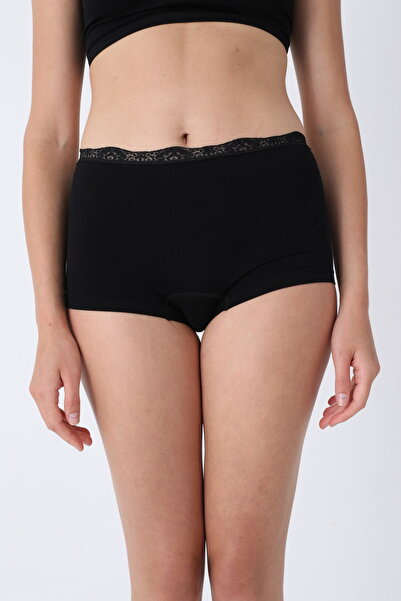 Serena Women's black boxers – thin material, lace hem