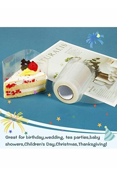 Generic Cake Collar Transparent Decorative Film DIY Mousse Cake Strip 2.4in x 394in