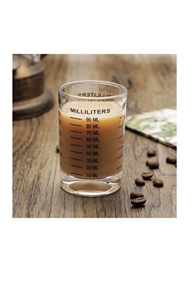 Generic Shot Glass Measuring Cup 3 Ounce (90ML) Heavy High Espresso Glass Cup - Black Line