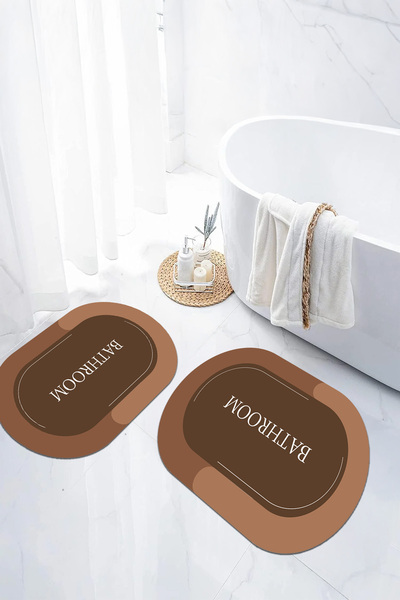 EVİMSEN Covoraș de baie oval, lavabil, cu bază digitală anti-alunecare, set p...