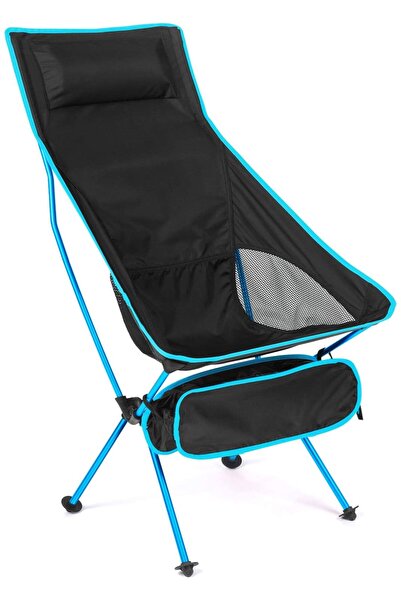 Choice كرسي تخييم خارجي محمول باللون الأزرق الفاتح مصنوع من قماش أكسفورد قابل...
