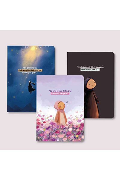 MuslimWalk Leyzân – Tesettürlü Kızlar – 3’lü Mininote Defter