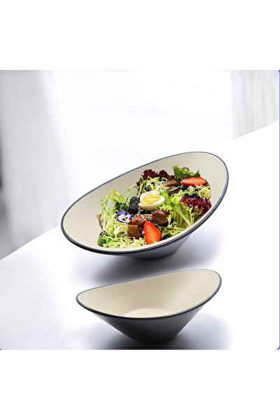 LANDREEN Premium melamine salad bowl/serving dish, set of 2