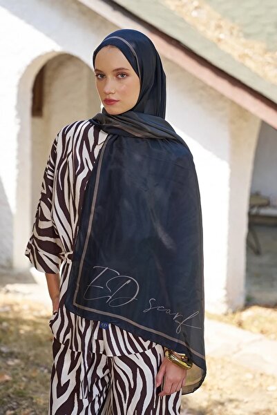 ED Scarf Black Inspired Gradient Pattern Shawl