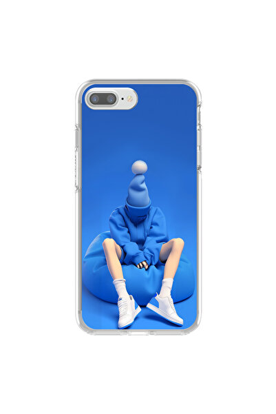 Dali Design حافظة شفافة متوافقة مع هاتف iPhone 7 Plus بتصميم No Face 5