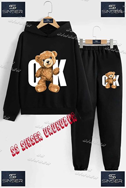 SS SİNSER Children's Unisex Special Printed Hooded Tracksuit Set with the Slo...