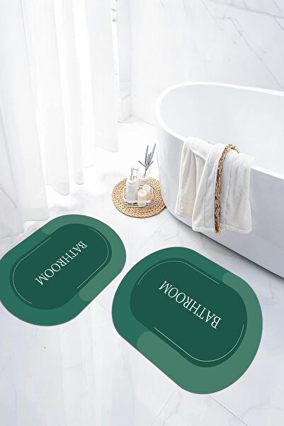 EVİMSEN Covoraș de baie oval, lavabil, cu bază digitală anti-alunecare, set p...