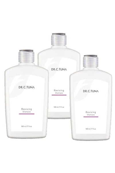 Farmasi Set 3 x Dr C Tuna Reviving Shampoo, 3 x 500 ml, Garlic Extract & Capixyl, for all hair types