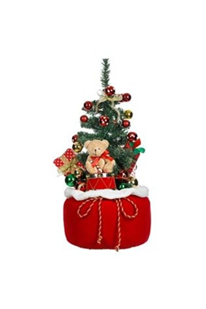 OEM Sac decorativ de Crăciun cu brad, cadouri și LED 60 cm