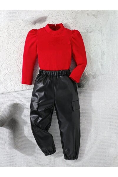 shop Dvodelni kombinezon za devojčice Prirodna koža pantalona