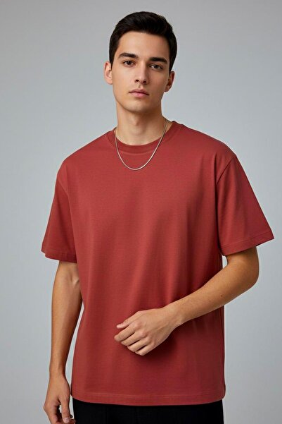 Sabri Özel BİSİKLET YAKA ERKEK T-SHIRT Bordo