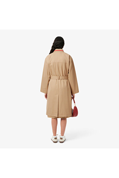 Lacoste Kadın Relaxed Fit Bej Trençkot