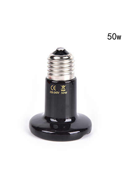 Choice 50W 50/75/100W Reptile Heat Lamp Black Infrared Ceramic Emitter Heat Light Bulb Pet Brooder Touch La