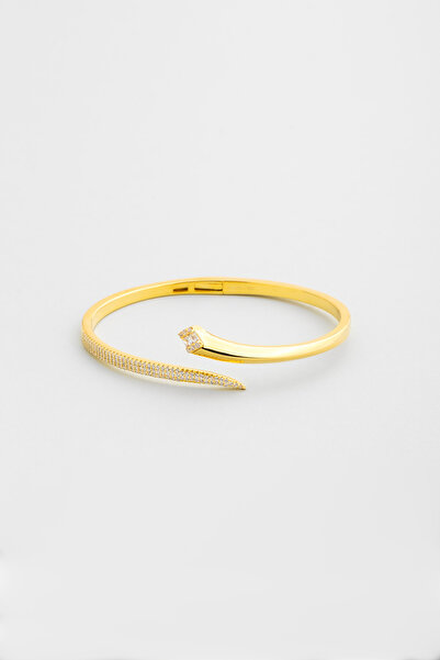 So CHIC... Ophidia 18 Ayar Sarı Altın Kaplama Gümüş Kelepçe Bileklik