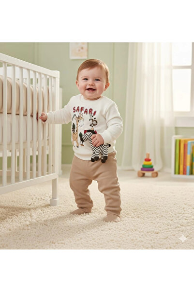 Poppy بدلة كاجوال مكونة من قطعتين من بيبي بوي سفاري مطبوع