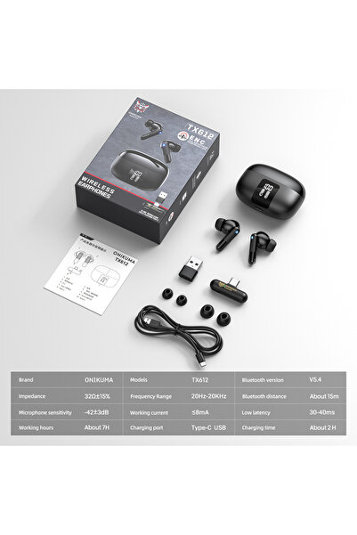 Choice TX612-Black ONIKUMA 2025 New TX612 Dual-mode Cool RGB Gaming Headphones with High-definition Call So
