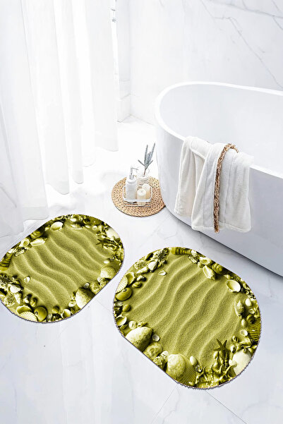 EVİMSEN Set de scaune pentru toaletă cu covoraș de baie oval, cu bază digital...