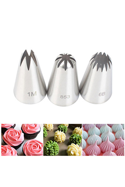 Choice3 1M-853-6B 3pcs medium Icing Piping Nozzles For Decorating Cake Baking...