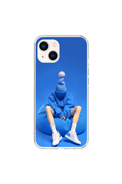 Dali Design حافظة شفافة متوافقة مع هاتف iPhone 14 Plus بتصميم No Face 5