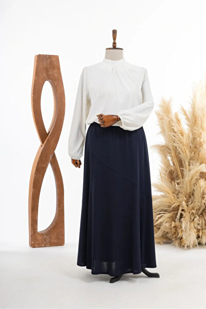 HESNA Astarlı Çapraz Model Lacivert Etek