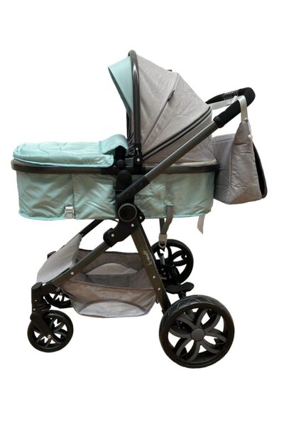L-Sun 2-in-1 Reversible Stroller, Bassinet and Seat Grey/Turquoise