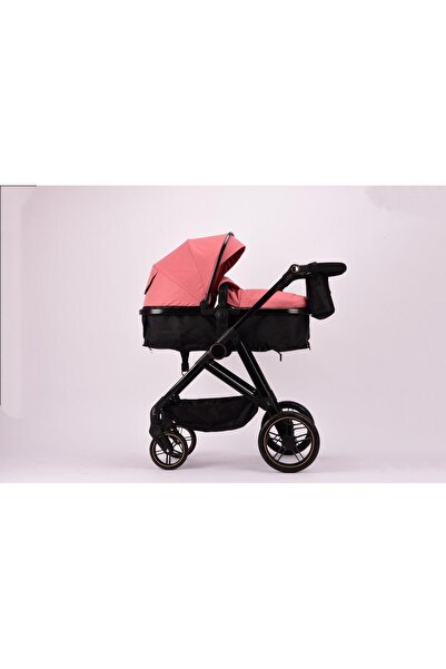 L-Sun 2-in-1 Stroller, Reversible Carrycot, 0-36 Months, Ultra-compact Folding, Pink