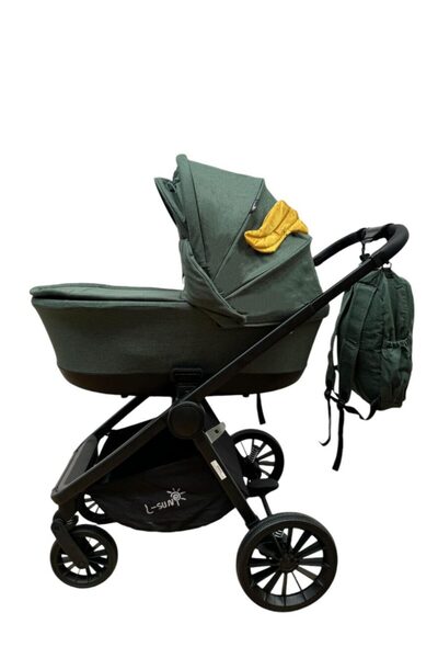 L-Sun 3-in-1 Stroller Deluxe 3 Separate Pieces Green