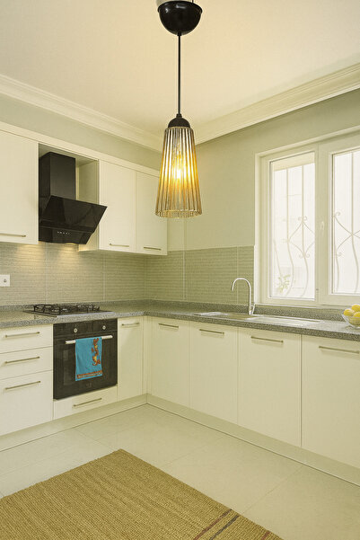 Uçar Çizgili Huni Modern Tasarım Antre Hol Mutfak Çocuk Odası Salon Camlı Tekli Avize