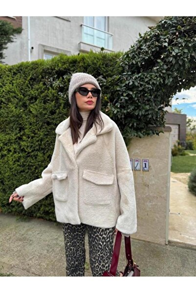 ALVOR Εκρού Γούνινο Μπουφάν με Επένδυση και Τσέπες