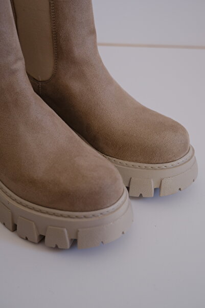 Munshoes Cizme de damă din piele intoarsa de lux