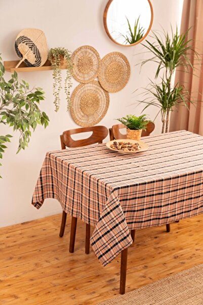 DNRYSL Square Cotton Plaid Tablecloth, Easy to Clean, Suitable for Kitchen, Living Room Use 140X140 Cm.