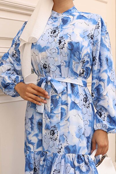 Hiccup Rochie maxi BDART guler rotund cu nasturi și detaliu de curea