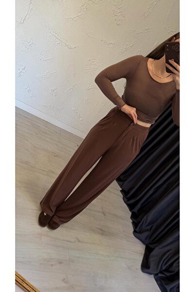 elif teke Relaxed Fit Modal Pants Brown