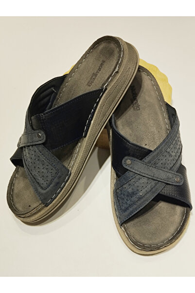 Monalisa Home Size 40 Navy Blue Colorful Figured Fancy Slippers